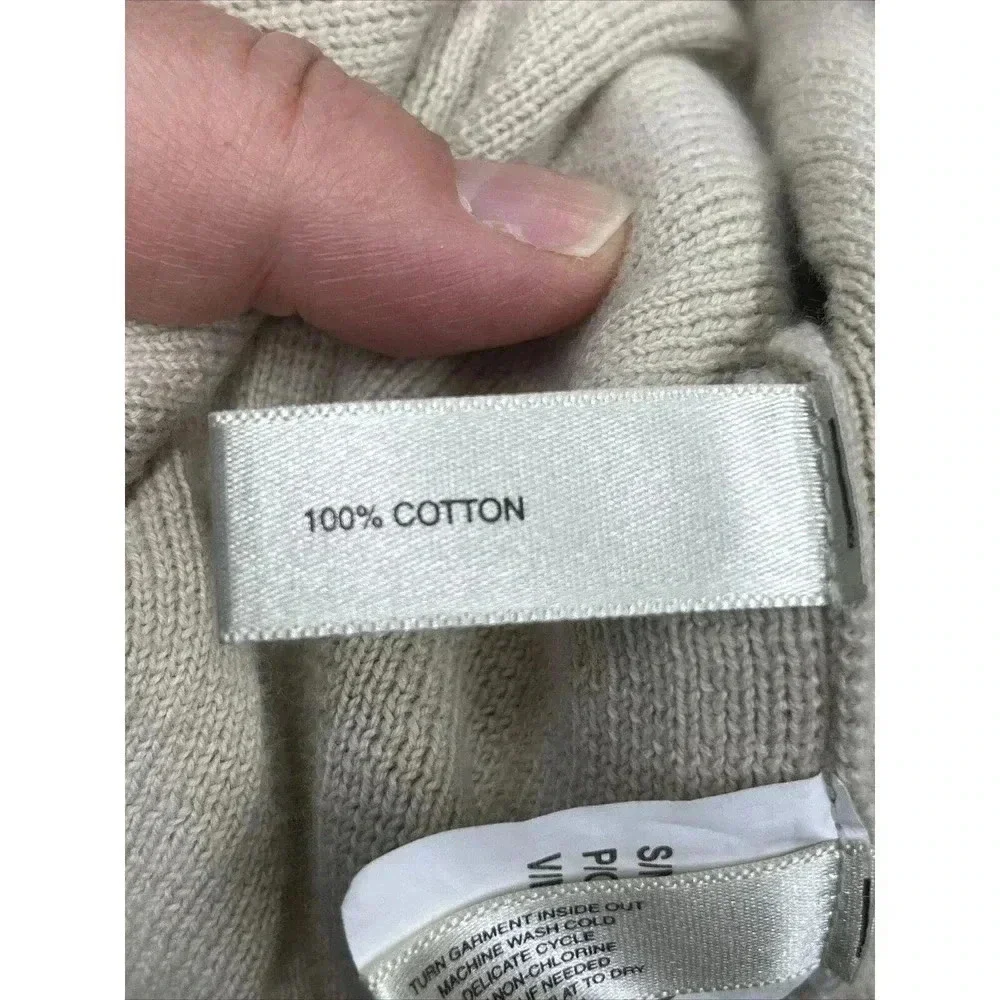 Cutter & Buck Mens XL Ribbed Knit Sweater Beige V Neck Pullover Golf